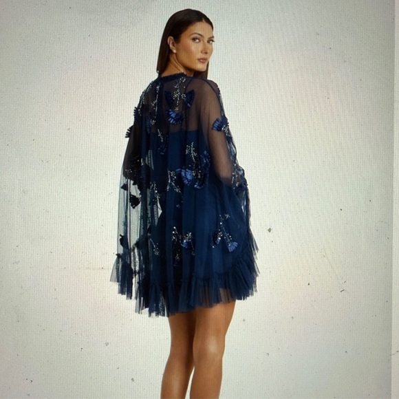 Mac Duggal Twilight Blue Embellished Mini Dress - Picture 3 of 11